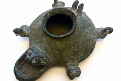 COPPER OIL LAMP IN THE FORM OF A TURTLE