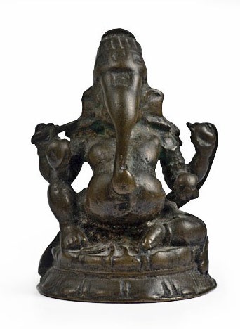 South Indian Bronze Ganesha in Rajalilasana