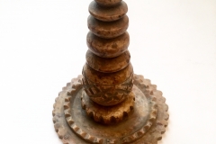 Soapstone model of a stupa, with four canopies on a dual pedestal